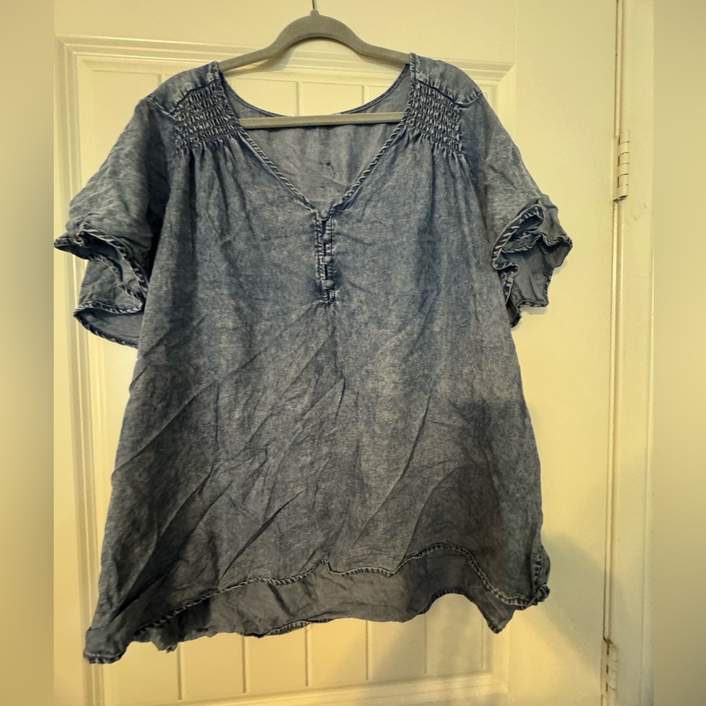 Jane and Delancey Blue Blouse